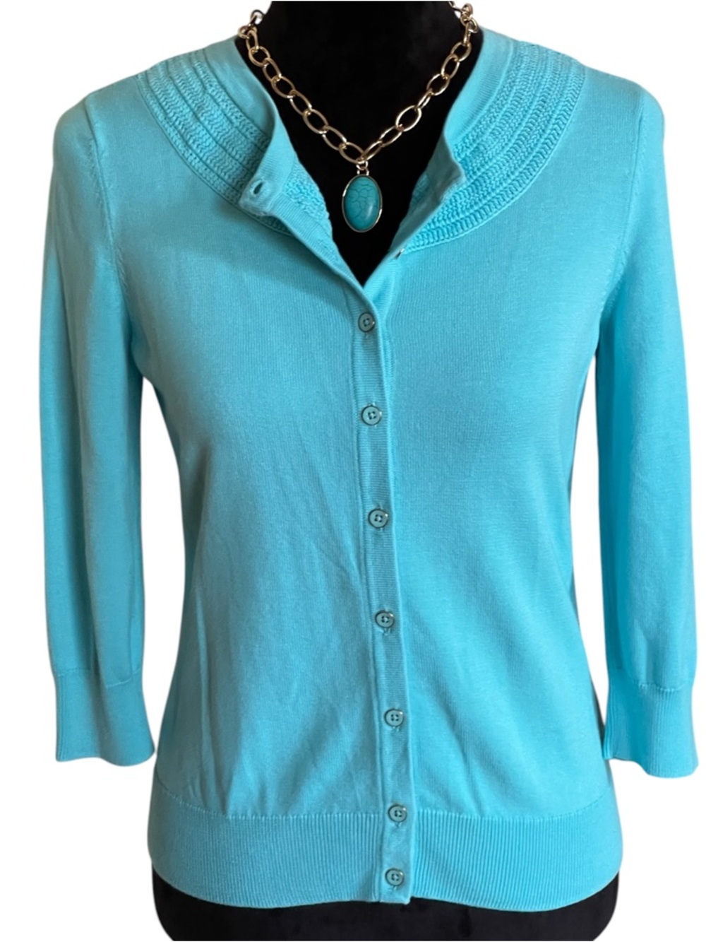 TALBOTS TEAL LIGHTWEIGHT SWEATER S SM
